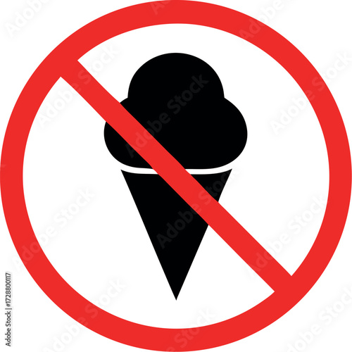 No ice cream symbol vector illustration