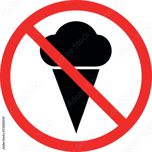 No ice cream symbol vector illustration