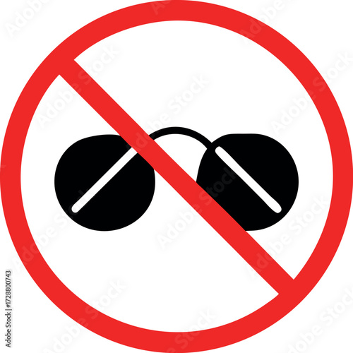 No sunglasses sign vector illustration