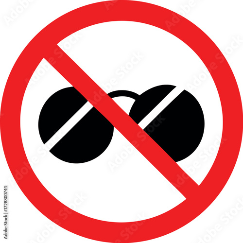 No sunglasses sign vector illustration