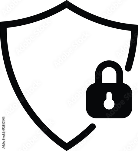 Shield and padlock icon symbolizing digital security data protection and privacy assurance