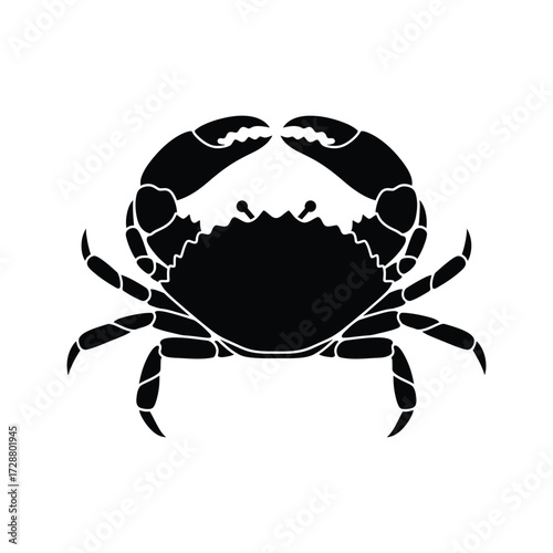 Vector art of black crab silhouette
