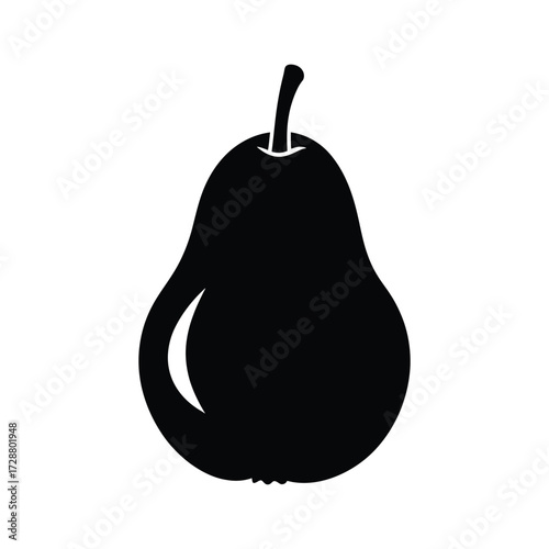 Vector art of black pear silhouette