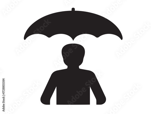 Insurance silhouette icon vector illustration solid black protection and coverage
