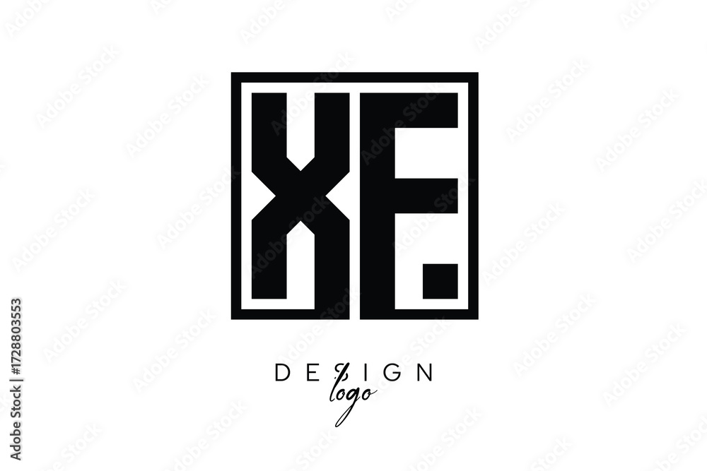 Obraz premium XF Double Letter Monogram Logo – Bold Square Typography Initials for Modern Branding, Identity & Professional Design