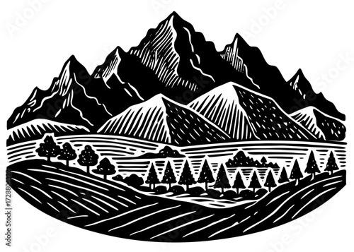 Land With Mountains Silhouette, Columbus Day Discovery SVG, PNG