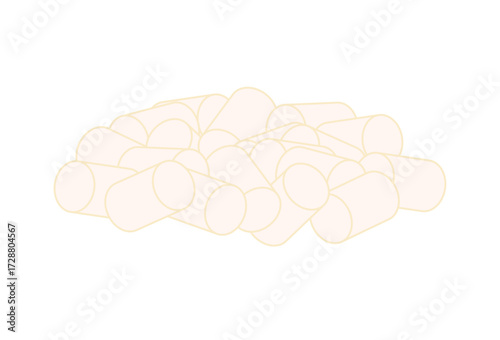 pile of marshmallows. Symbol of sweetness, dessert, and childhood nostalgia. Perfect for food design, packaging, café branding, and festive projects.