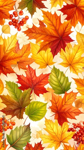 Vibrant autumn leaves pattern
