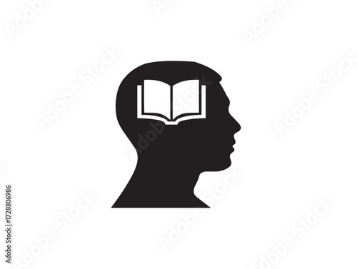 Knowledge silhouette icon vector illustration solid black intellect and understanding symbol