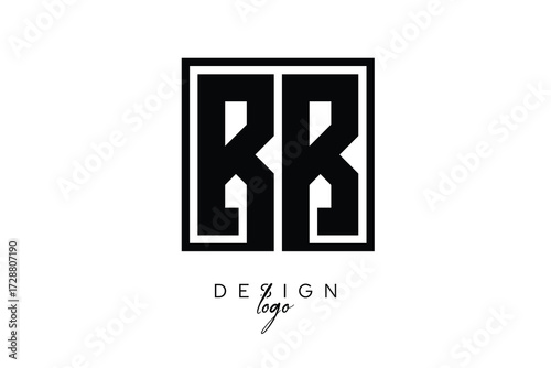 BB Double Letter Monogram Logo – Bold Square Typography Initials for Modern Branding, Identity & Professional Design