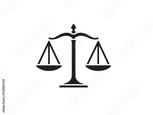 Law silhouette icon vector illustration solid black legal system and justice