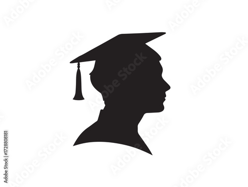 Learning silhouette icon vector illustration solid black continuous development and training