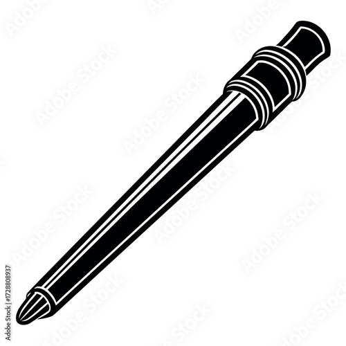 Black Colour incense stick Vector Illustration, Solid White Background (7).eps