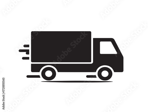 Logistics silhouette icon vector illustration solid black efficient distribution network icon