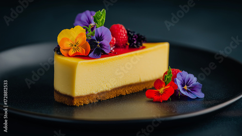 Elegant Matcha or Mint Dome Dessert with Rich Chocolate Drizzle on White Plate