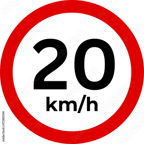 Speed limit 20 kmh sign