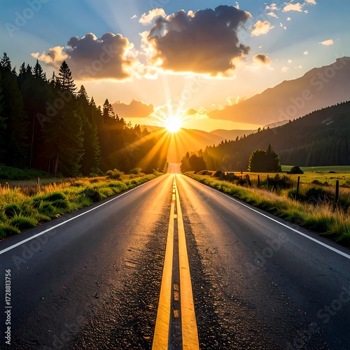 Scenic highway at sunrise (1)
