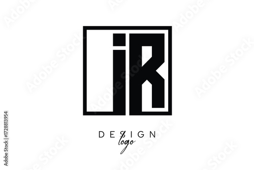 IR Double Letter Monogram Logo – Bold Square Typography Initials for Modern Branding, Identity & Professional Design