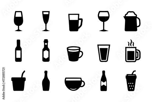 Collection of various drink icons