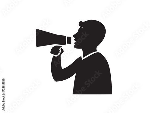 Marketing silhouette icon vector illustration solid black promotion and advertising