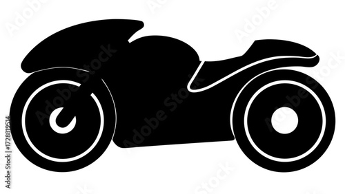 Dynamic black motorcycle silhouette ready for speed and adventure on the open road