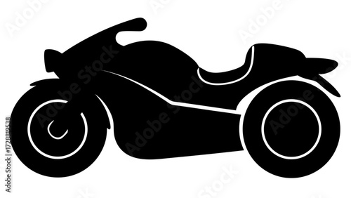 Sleek motorcycle silhouette evokes speed and freedom for adventurous travel and thrilling rides