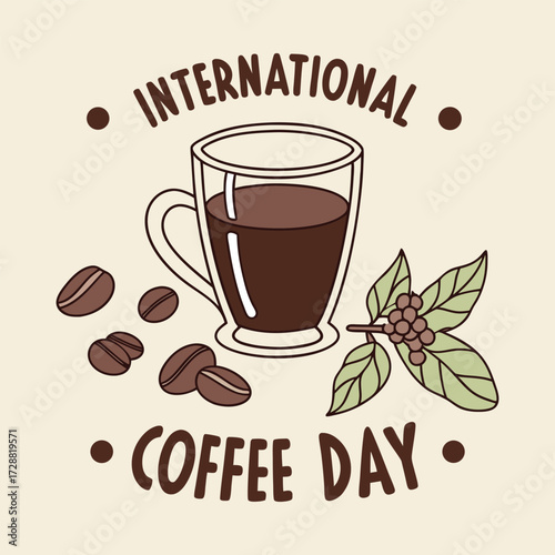 International Coffee Day vector illustration design