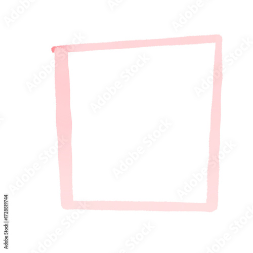 Red squares mark on transparent background. Red highlighter squares  icon, Hand drawn squares  highlighter line sketch