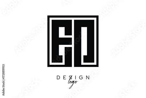 ED Double Letter Monogram Logo – Bold Square Typography Initials for Modern Branding, Identity & Professional Design