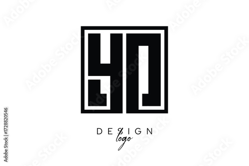 YD Double Letter Monogram Logo – Bold Square Typography Initials for Modern Branding, Identity & Professional Design