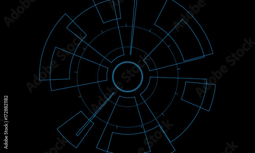 Sci fi futuristic user interface, HUD, Technology abstract background , Vector illustration.	
