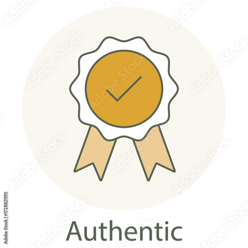 Authentic Icon, The Power of Authenticity, Staying True to Your Values, Building Trust with Authenticity, Living with Genuine Purpose, vector