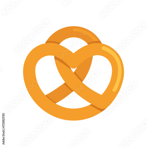 Vector art of golden pretzel with simple design