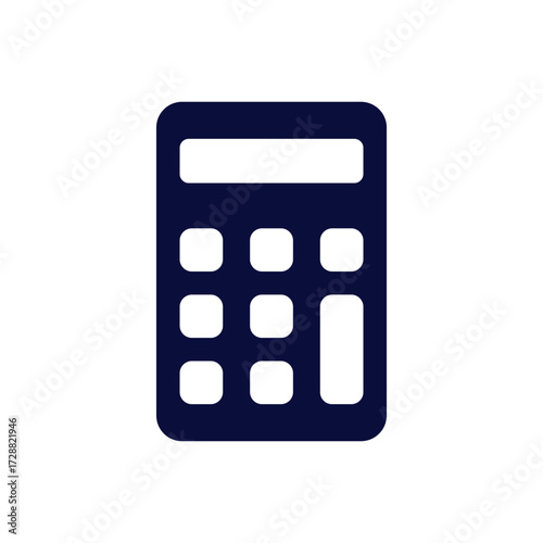 Black Flat Icon of Calculator for Math and Finance