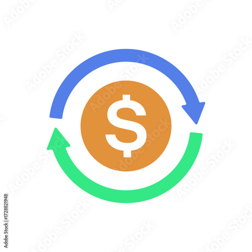 Dollar Money Exchange Currency Conversion Flat Icon