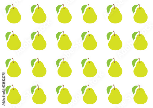 Green pear fruit repeating pattern background design