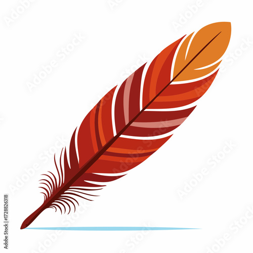 Simple vector illustration of a single feather for art and design