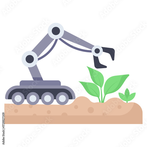 Smart Farming Smart farming vector illustration. Farmer with wireless IoT icons showing greenhouse