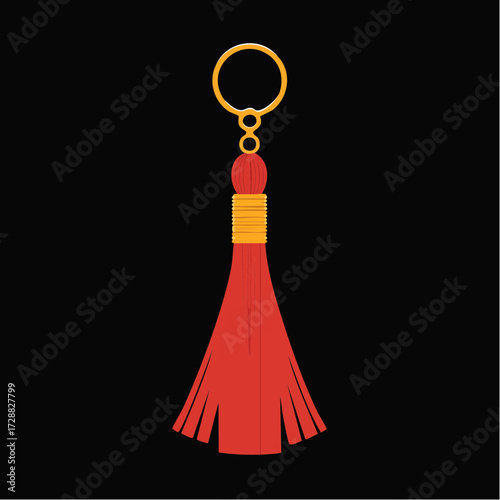Elegant Vector of Hanging Tassel Charm for Jewelry Design and Decoration
