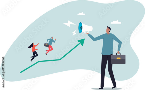 Motivate employee, career improvement or inspiration for self development to success in work, motivation or advice for business growth,about a man and his life.