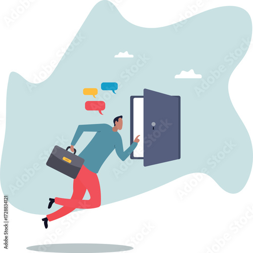 Exit interview, employee feedback before leaving or resignation, staff suggestion to HR human resources.about a man and his life.