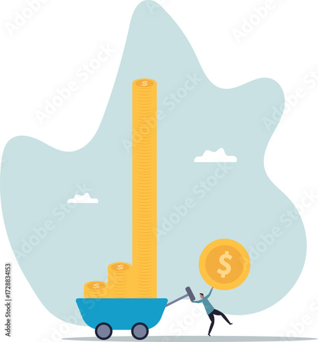 Success investor, rich man making money from business or investment, income and revenue, budget, saving or profit .about a man and his life.