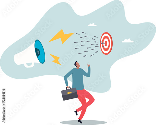 Marketing target strategy, leadership or skill to reach target or achievement, aiming for perfection winning,about a man and his life.