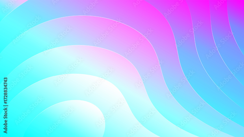 Obraz premium Abstract Blue Pink and White Gradient Wavy Background Design