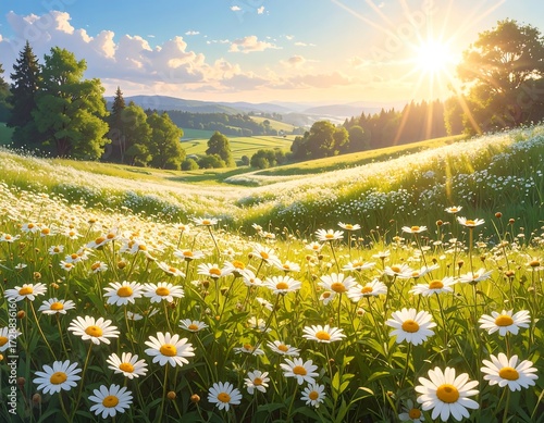 Fototapeta Naklejka Na Ścianę i Meble -  Sunny meadow landscape