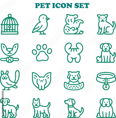 vector icons of pets