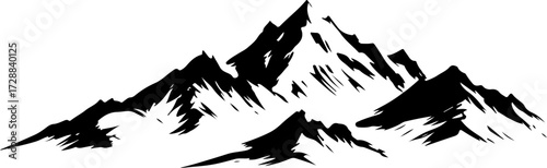 "Forest and Peaks Silhouette"