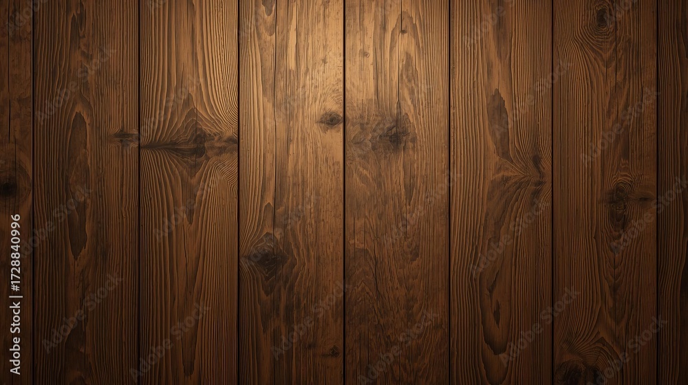 Fototapeta premium A close-up of a dark brown wooden plank wall with a vertical pattern.