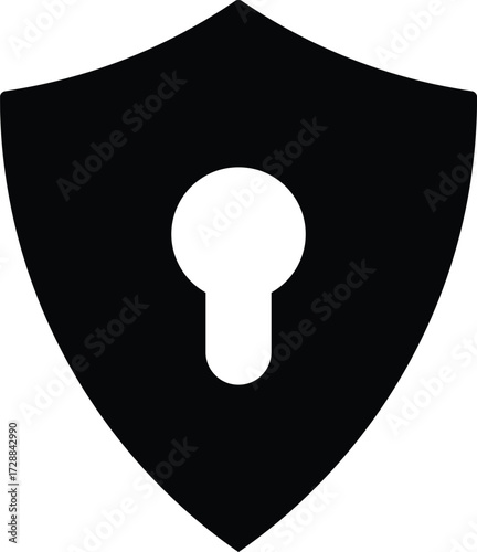Secure shield symbol with keyhole icon representing protection and access control