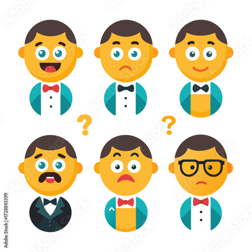 Emoticon faces illustrating varying emotions for use in surveys